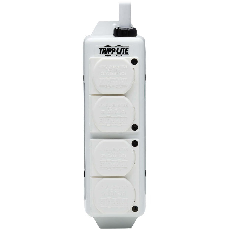 Tripp Lite Safe-It Ul 2930 Medical-Grade Power Strip For Patient Care Vicinity, 4 Hospital-Grade Outlets, Safety Covers, Antimicrobial, 15 Ft. Cord, Dual Ground