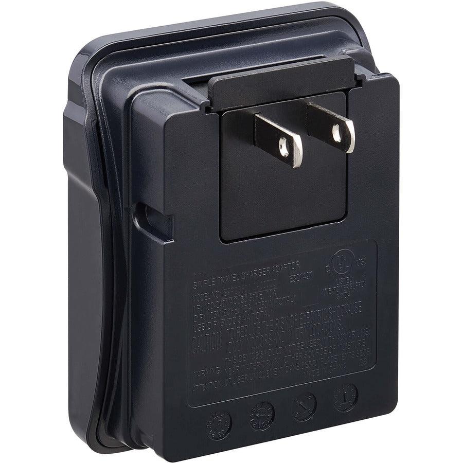 Tripp Lite Sk2Utravam Safe-It 2-Outlet Universal Travel Charger - 5-15R Outlets, 2 Usb Ports, Direct