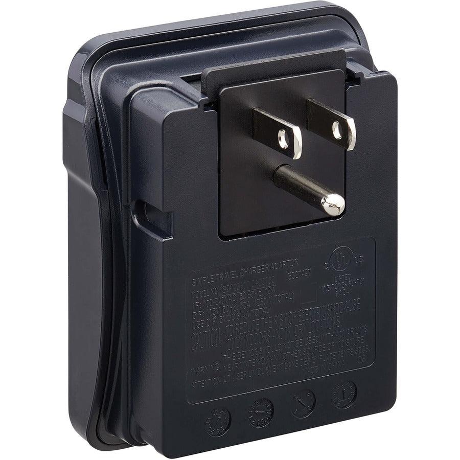 Tripp Lite Sk2Utravam Safe-It 2-Outlet Universal Travel Charger - 5-15R Outlets, 2 Usb Ports, Direct