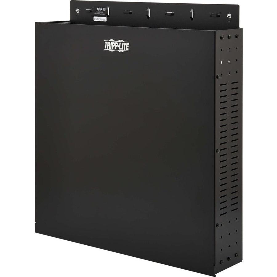 Tripp Lite SmartRack 2U Low-Profile Vertical-Mount Vented Wall-Mount Mini Rack Enclosure, Black