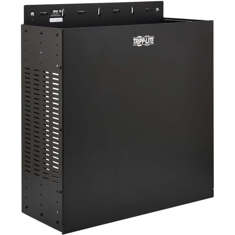 Tripp Lite SmartRack 4U Low-Profile Vertical-Mount Vented Wall-Mount Mini Rack Enclosure, Black