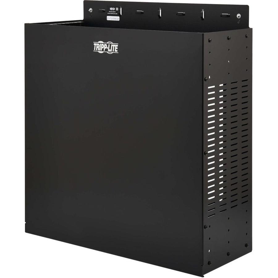 Tripp Lite SmartRack 4U Low-Profile Vertical-Mount Vented Wall-Mount Mini Rack Enclosure, Black