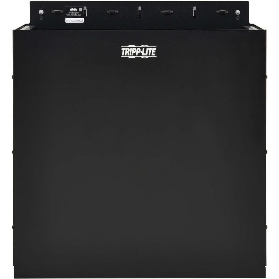 Tripp Lite SmartRack 4U Low-Profile Vertical-Mount Vented Wall-Mount Mini Rack Enclosure, Black