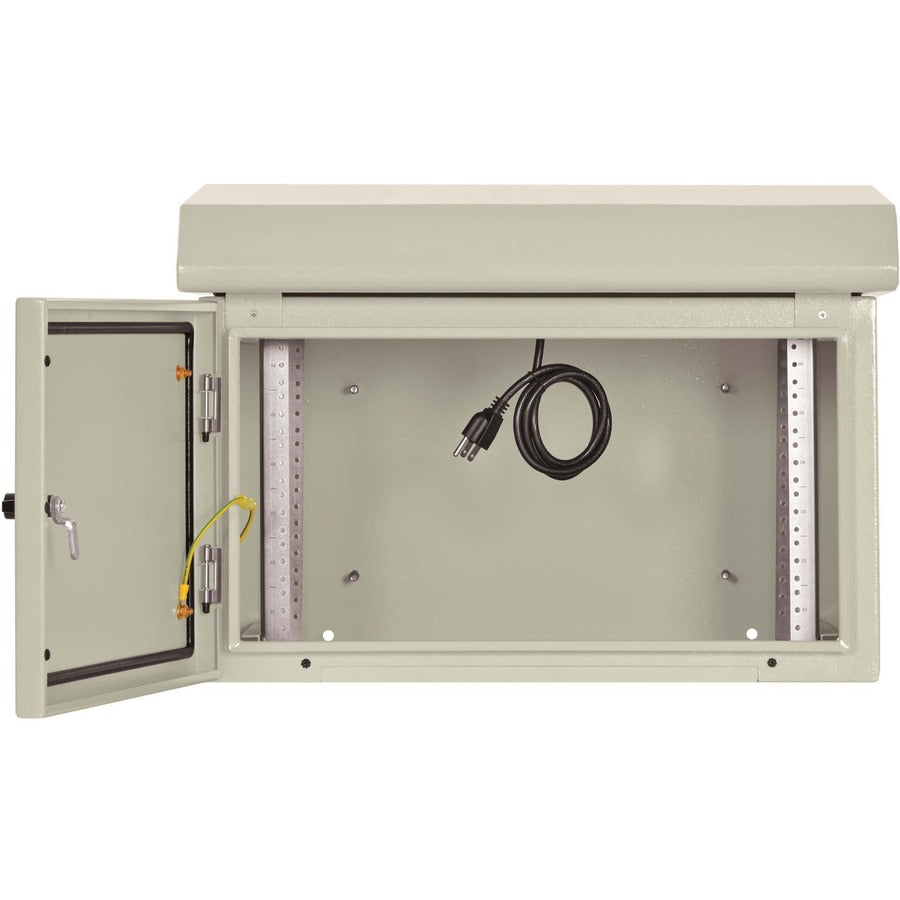 Tripp Lite SmartRack Industrial Enclosure with Lock - NEMA 3R, Wall Mount, Metal Construction, Hinged Back, Internal Fans, 28 in. Depth, 6U, Gray