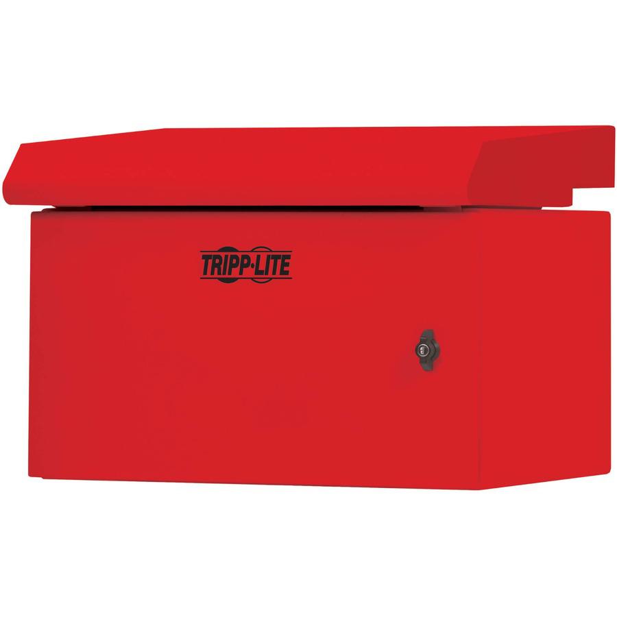 Tripp Lite SmartRack Industrial Enclosure with Lock - NEMA 3R, Wall Mount, Metal Construction, Internal Fans, 16.5 in. Depth, 6U, Red