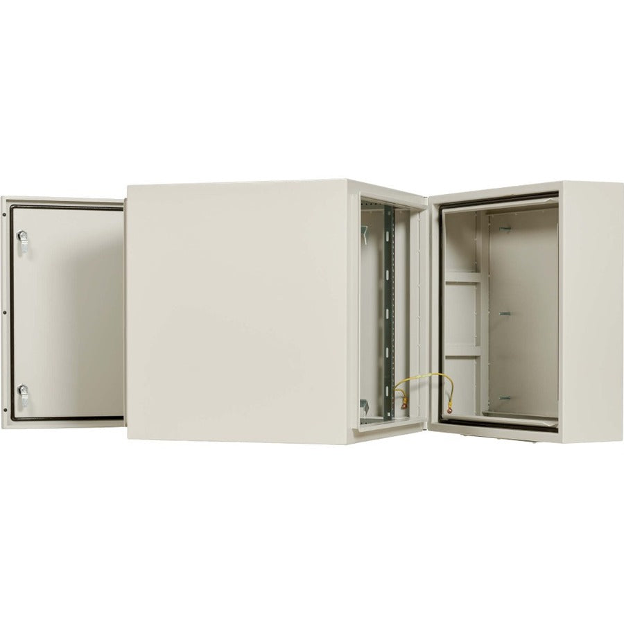Tripp Lite SmartRack Industrial Enclosure with Lock - NEMA 4, Wall Mount, Metal Construction, Hinged Back, 32 in. Depth, 12U, Gray