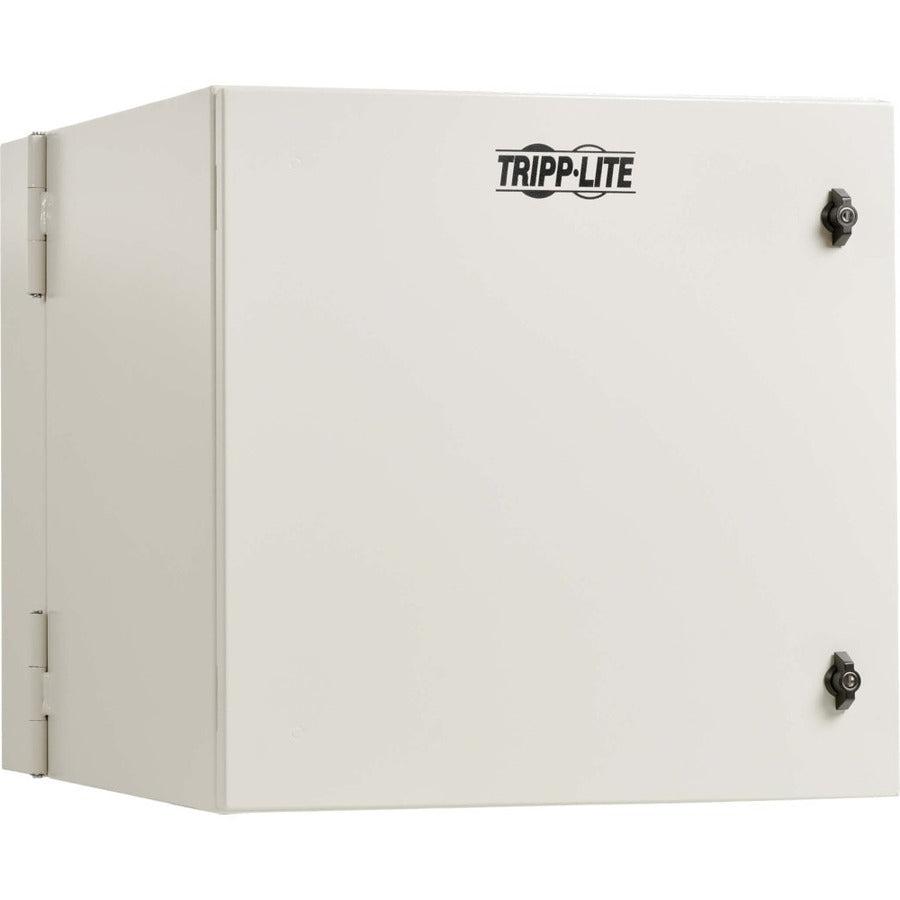 Tripp Lite SmartRack Industrial Enclosure with Lock - NEMA 4, Wall Mount, Metal Construction, Hinged Back, 32 in. Depth, 12U, Gray