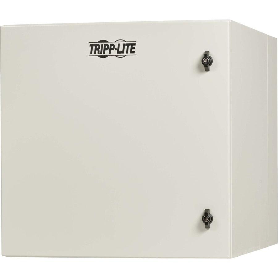 Tripp Lite SmartRack Industrial Enclosure with Lock - NEMA 4, Wall Mount, Metal Construction, Hinged Back, 32 in. Depth, 12U, Gray