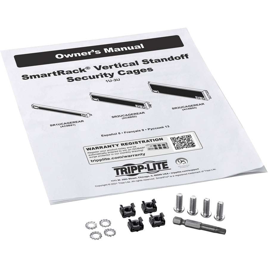 Tripp Lite Smartrack Fixed Standoff Security Cage For Rack Equipment, 3U, Rear