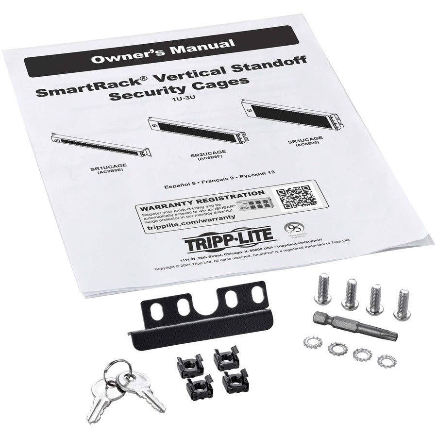 Tripp Lite Smartrack Hinged Standoff Security Cage For Rack Equipment, 2U, Front