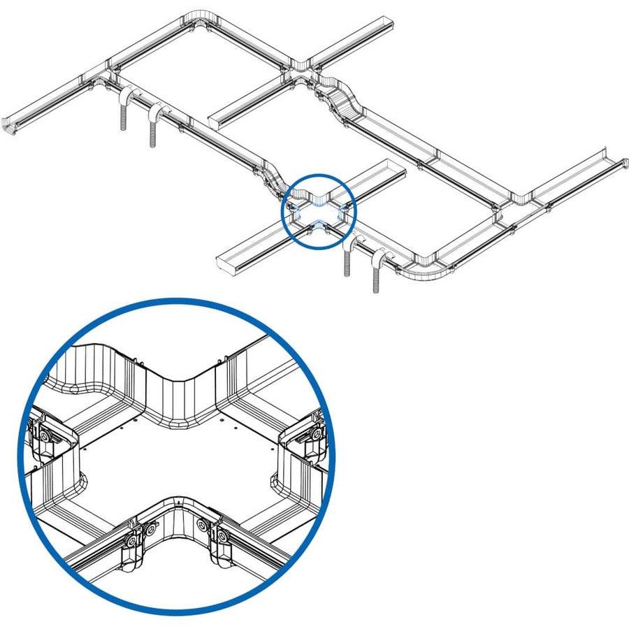 Tripp Lite Srfc10Junt4 Toolless Horizontal 4-Way Junction For Fiber Routing System, 240 Mm (10 In.)