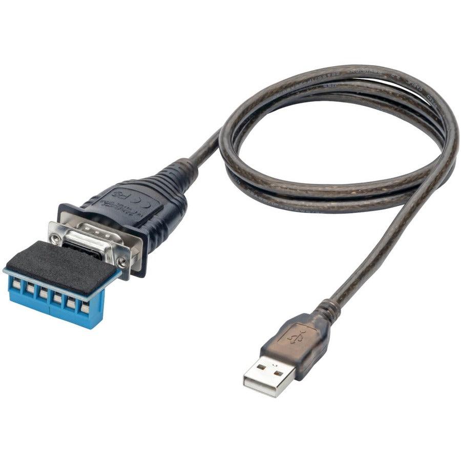 Tripp Lite U209-30N-Ind Usb To Rs485/Rs422 Ftdi Serial Adapter Cable With Com Retention (Usb-A To Db9 M/M), 30-In. (76.2 Cm)