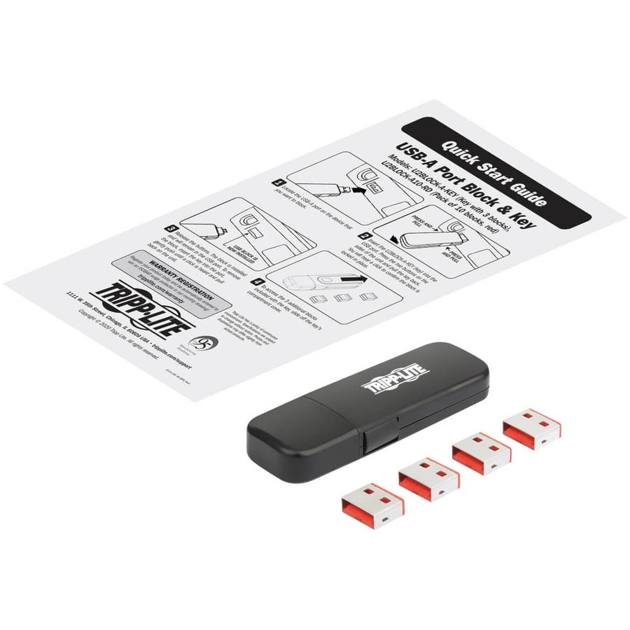 Tripp Lite U2Block-A-Key Usb-A Port Blockers With Reusable Key, 4 Pack
