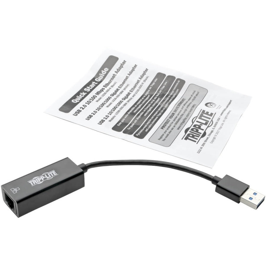 Tripp Lite U336-000-R Usb 3.0 To Gigabit Ethernet Nic Network Adapter - 10/100/1000 Mbps, Black