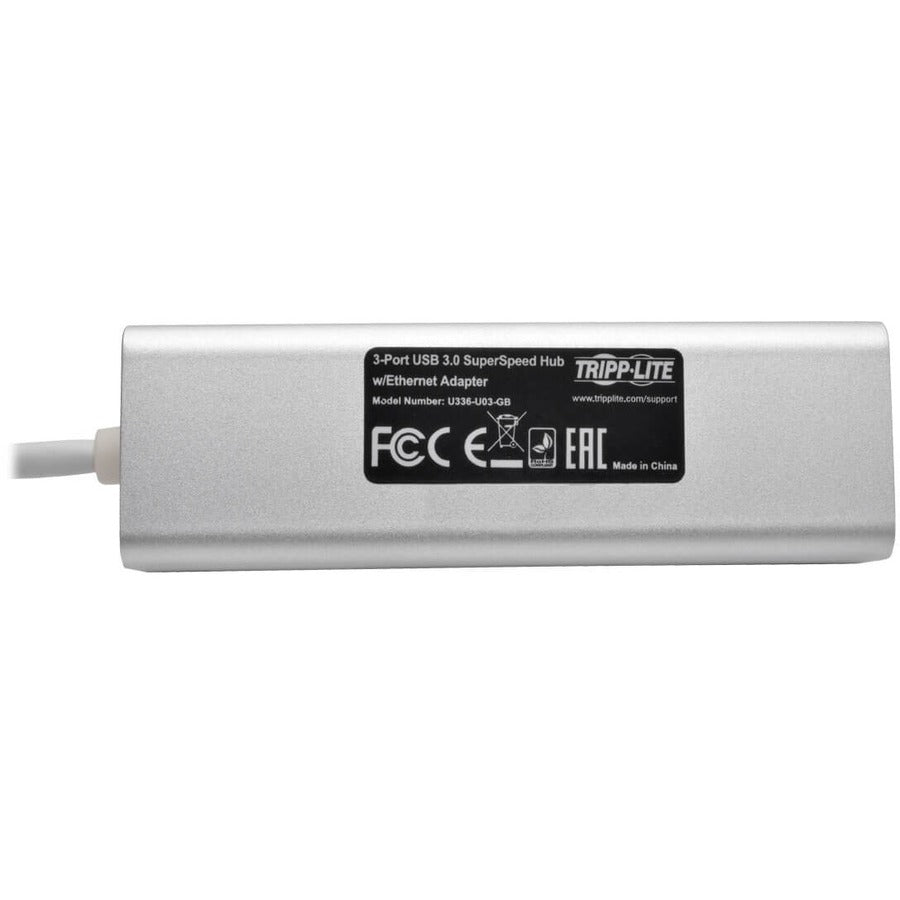 Tripp Lite U336-U03-Gb Usb 3.0 Superspeed To Gigabit Ethernet Nic Network Adapter With 3 Port Usb 3.0 Hub