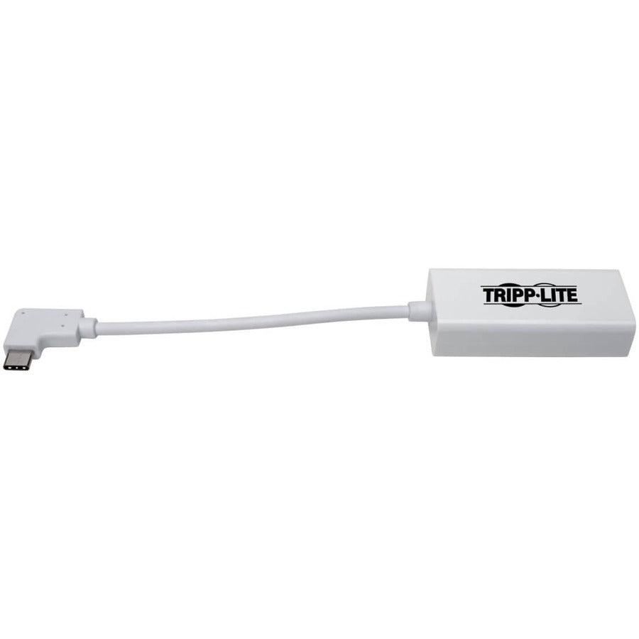 Tripp Lite U436-06N-Gbw-Ra Usb-C To Gigabit Network Adapter With Right Angle Usb-C, Thunderbolt 3 Compatibility - White