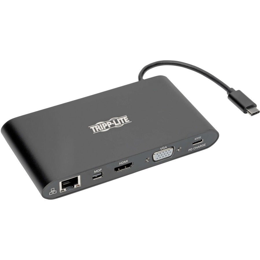 Tripp Lite U442-Dock1-B Usb-C Dock, Dual Display - 4K Hdmi/Mdp, Vga, Usb 3.2 Gen 1, Usb-A/C Hub, Gbe, Memory Card, 100W Pd Charging