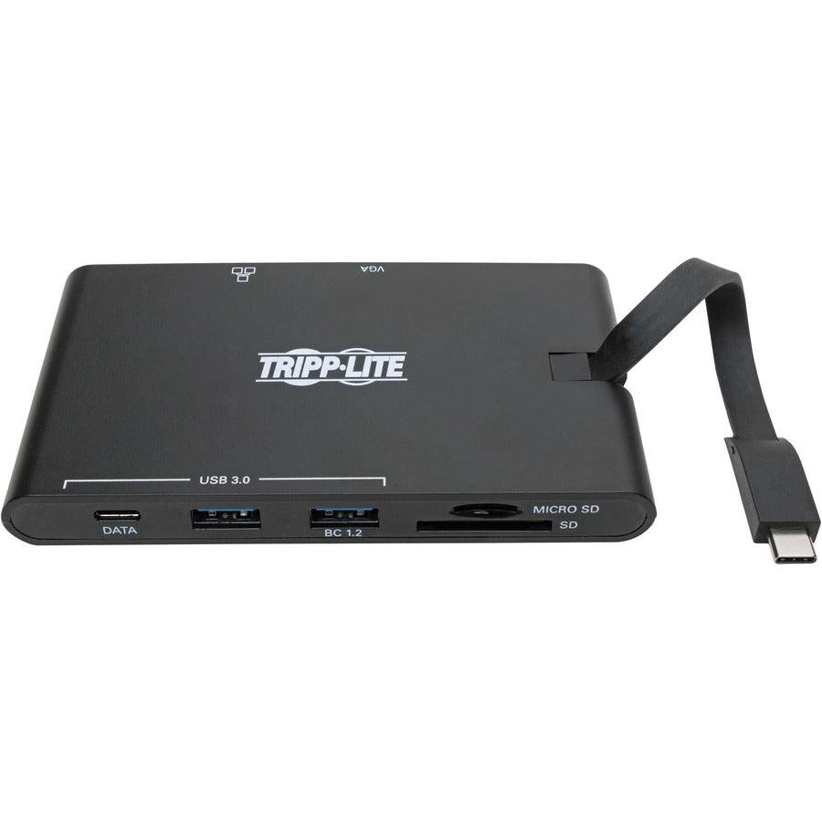Tripp Lite U442-Dock3-B Usb-C Dock - 4K Hdmi, Vga, Usb 3.2 Gen 1, Usb-A/C Hub, Gbe, Memory Card, 100W Pd Charging