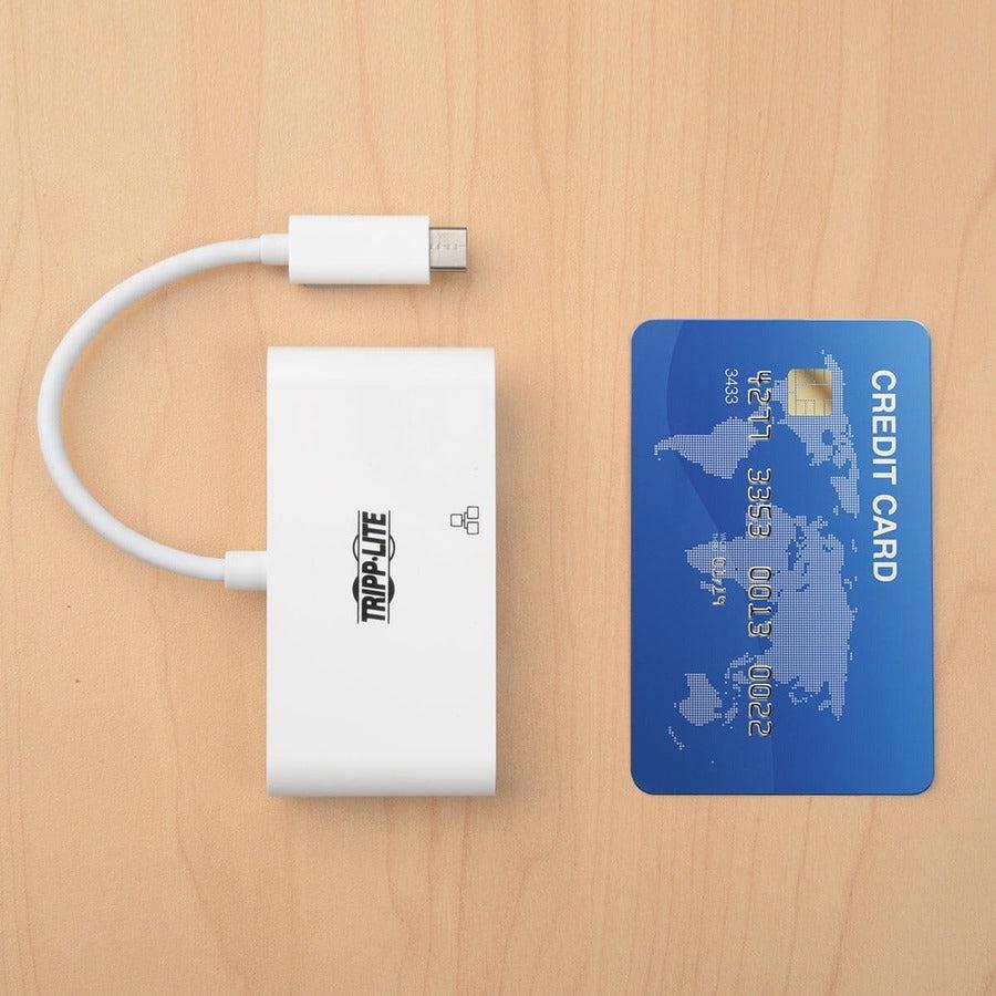 Tripp Lite U444-06N-Du-C Usb-C To Dvi Adapter With Usb-A Port And Pd Charging, White