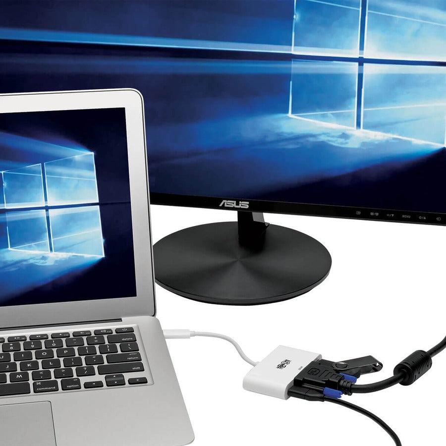 Tripp Lite U444-06N-Du-C Usb-C To Dvi Adapter With Usb-A Port And Pd Charging, White