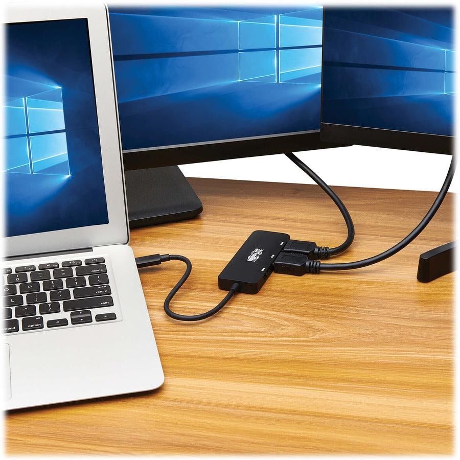 Tripp Lite U444-3H-Mst Usb-C Adapter, Triple Display - 4K 60 Hz Hdmi, Hdr, 4:4:4, Hdcp 2.2, Dp 1.4 Alt Mode, Black