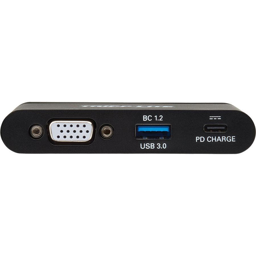 Tripp Lite U444-T6N-Vubc Usb-C Multiport Adapter, Vga, Usb-A Port, Self-Storing Cable And 100W Pd 3.0, Black