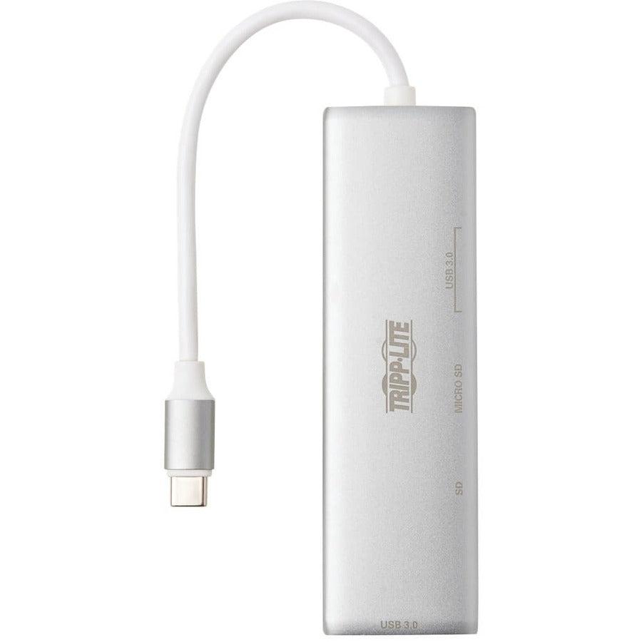 Tripp Lite U460-002-2Am-C1 Usb-C Multiport Adapter, 2X Usb-A And 1X Usb-C Ports, Card Reader, Usb 3.0, Silver