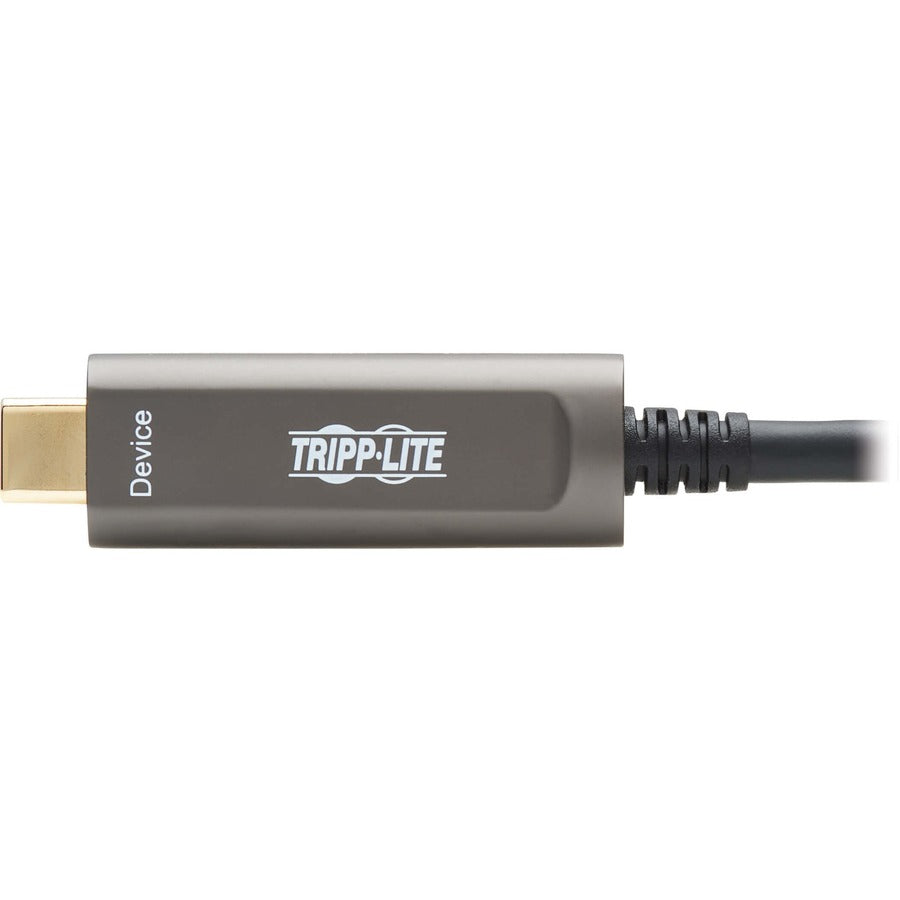 Tripp Lite USB-C AOC Cable (M/M) - USB 3.2 Gen 2 (10 Gbps) Plenum-Rated Fiber Active Optical Cable - Data Only, Backward Compatible, Black, 15 m