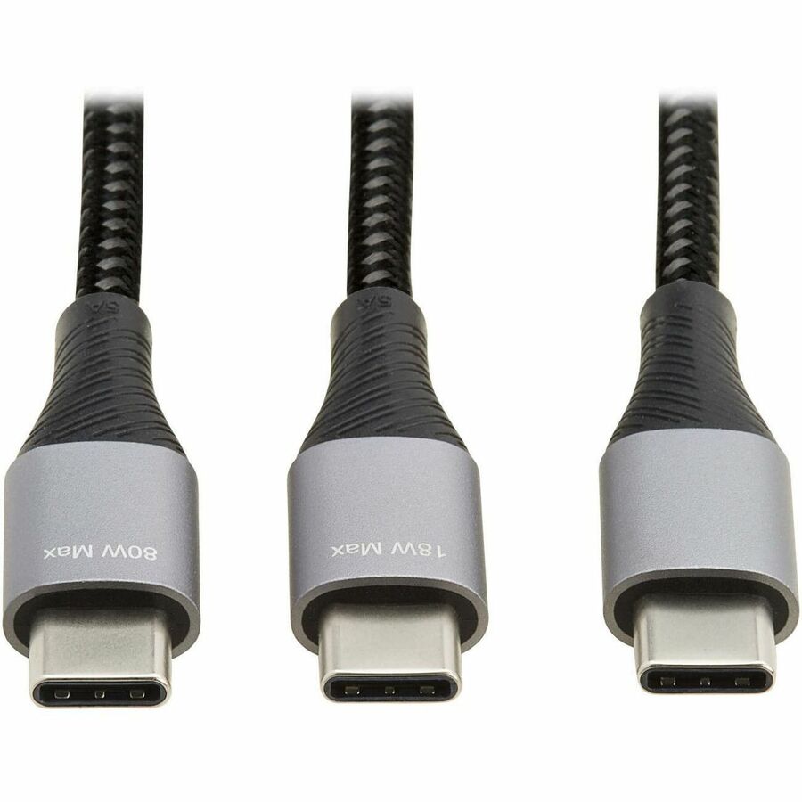 Tripp Lite USB-C Charging Cable/Splitter (M/2xM) - 100W PD Charging, 6 ft. (1.8 m) - 6 ft