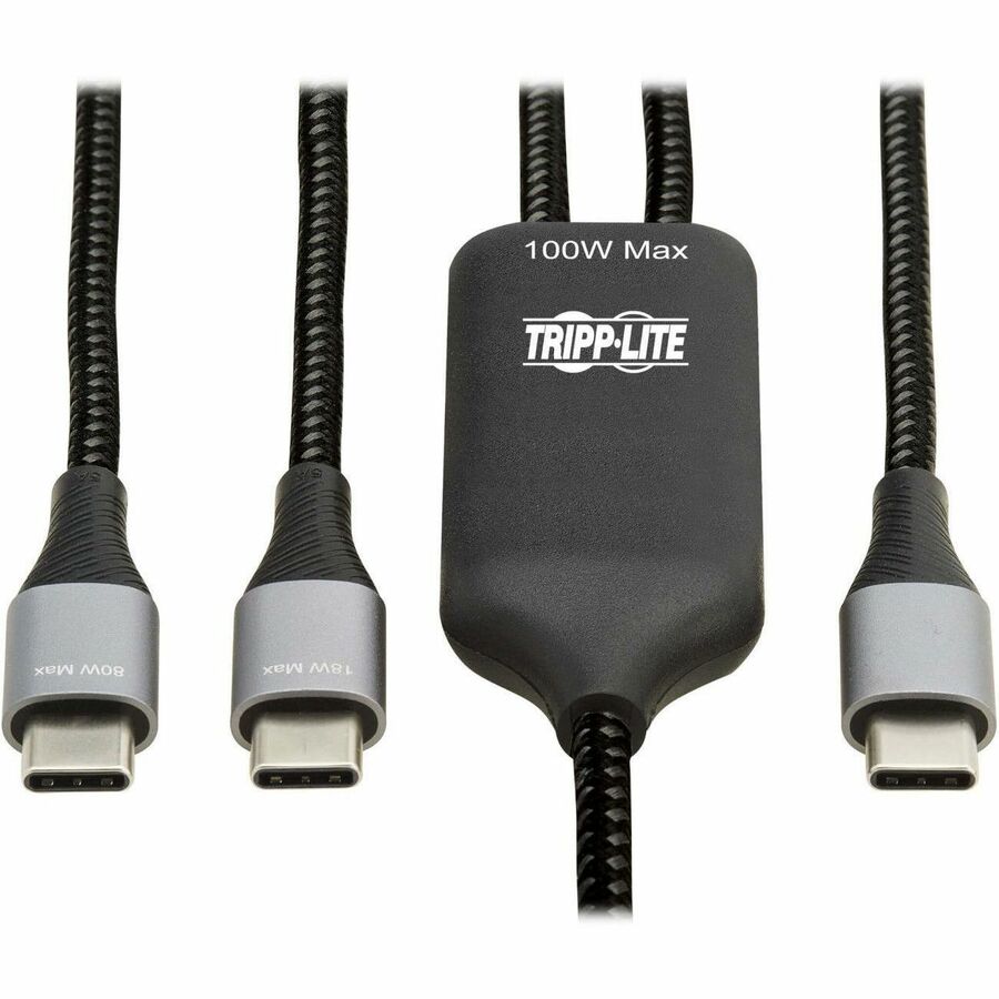 Tripp Lite USB-C Charging Cable/Splitter (M/2xM) - 100W PD Charging, 6 ft. (1.8 m) - 6 ft