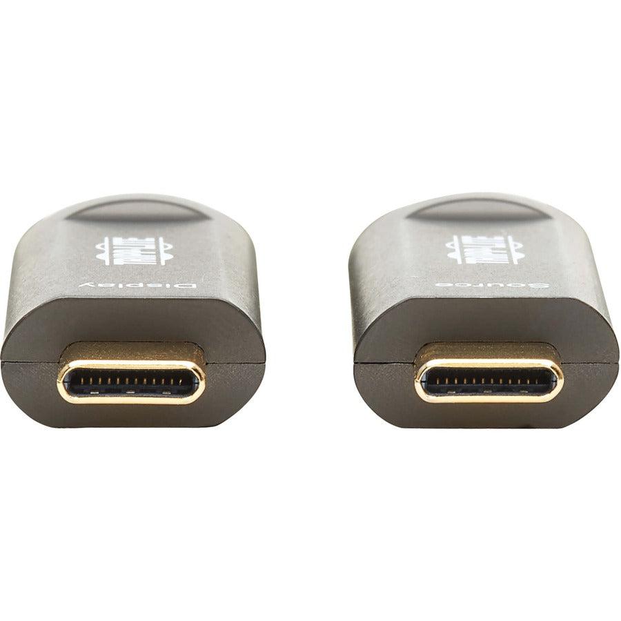 Tripp Lite USB-C to USB-C Plenum-Rated Fiber Active Optical Cable (AOC) - 4K 60 Hz, HDR, 4:4:4, M/M, Black, 30 m