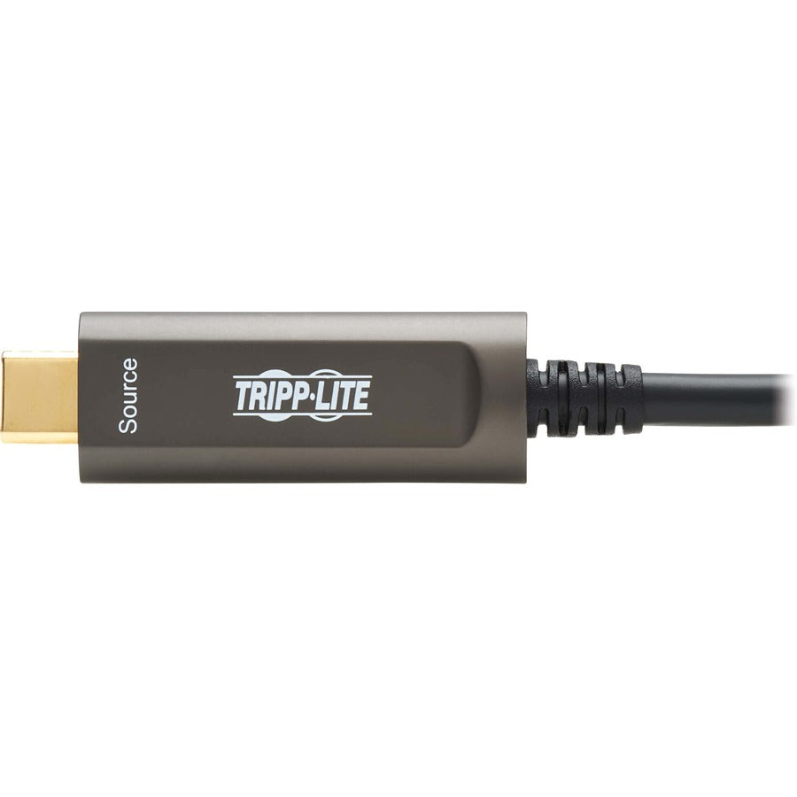 Tripp Lite USB-C to USB-C Plenum-Rated Fiber Active Optical Cable (AOC) - 4K 60 Hz, HDR, 4:4:4, M/M, Black, 30 m