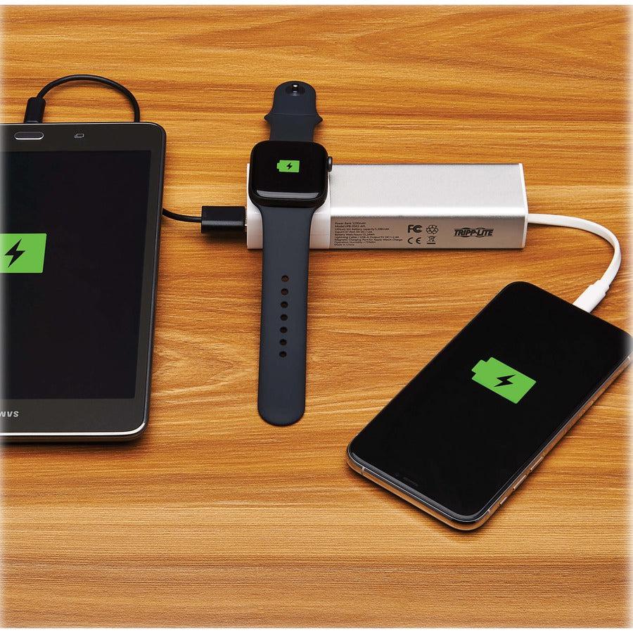 Tripp Lite Upb-05K2-Apl Portable Charger For Apple Watch - Lightning, Magnetic And Usb-A Output, 5200Mah Power Bank, Lithium-Ion, Mfi