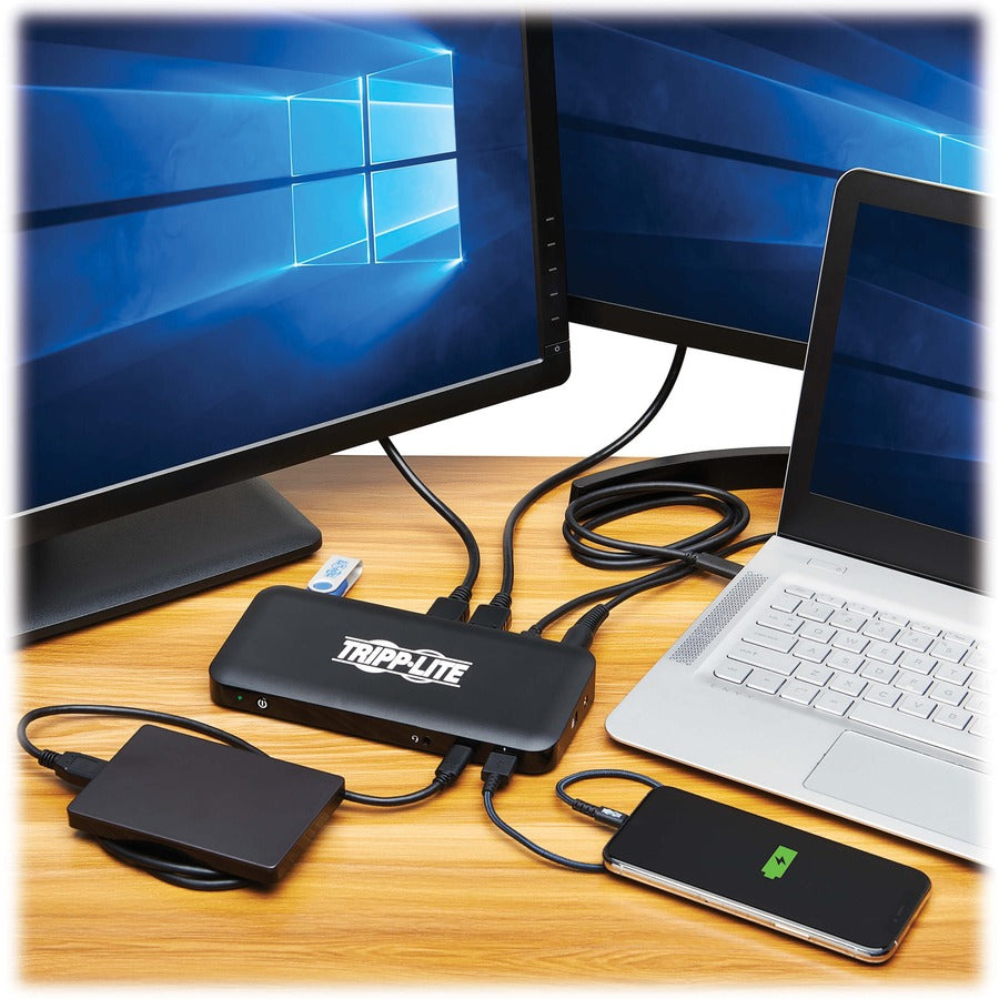 Tripp Lite Usb-C Dock, Triple Display - 4K 60 Hz Hdmi/Displayport, Usb 3.2 Gen 2, Usb-A/Usb-C Hub, Gbe, 85W Pd Charging, Black