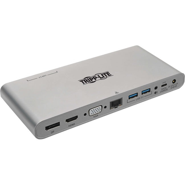 Tripp Lite Usb-C Dock, Triple Display - 4K Hdmi/Displayport, Vga, Usb 3.2 Gen 1, Usb-A/Usb-C Hub, Gbe, 100W Pd Charging, International Power Cables - Docking Station - Usb-C 3.2 Gen 1 / Thunderbolt 3 - Vga, Hdmi, Dp - Gige
