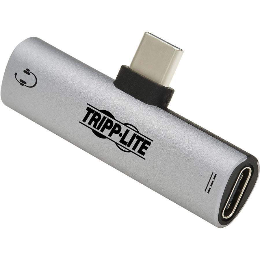 Tripp Lite Usb-C To 3.5 Mm Headphone Jack Adapter For Hi-Res Stereo Audio - Pd 3.0 And Qc 2.0 Charging, Silver