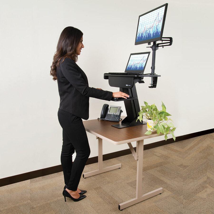 Tripp Lite Wwss1327Cp Workwise Height-Adjustable Sit-Stand Workstation, Single-Monitor, Clamp-On