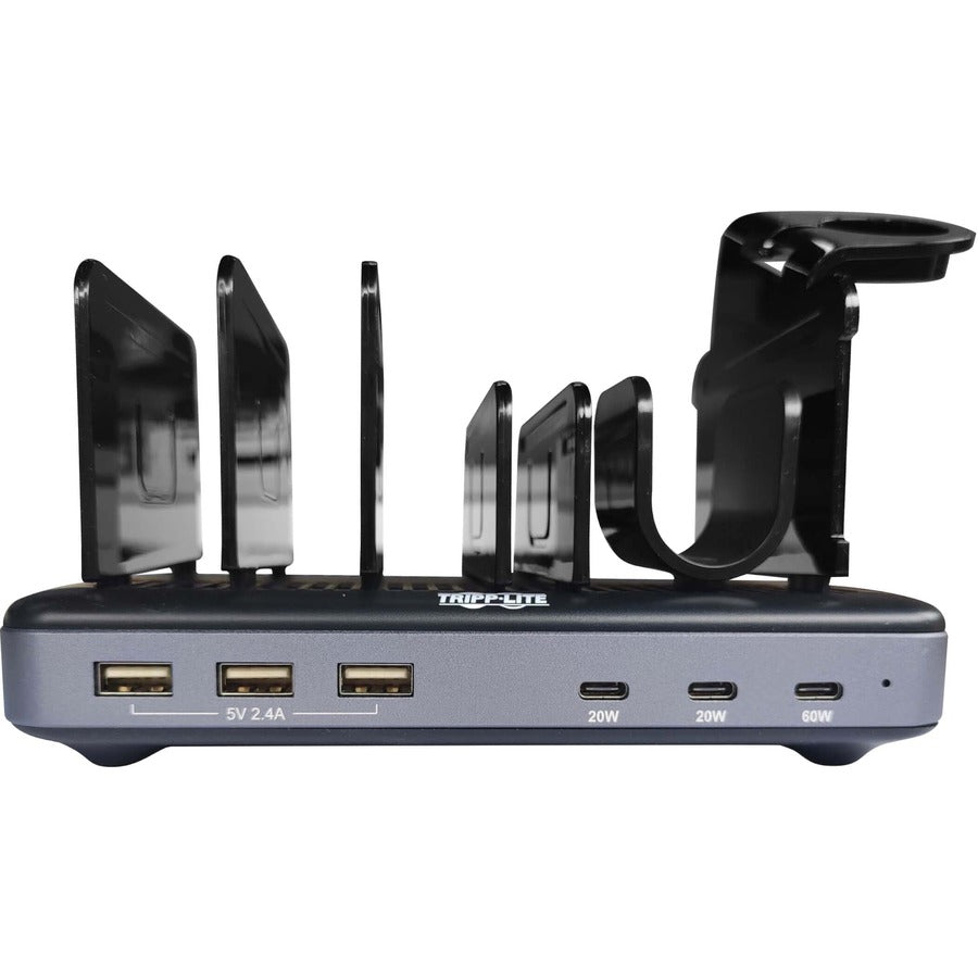 Tripp Lite by Eaton 120W Multi-Device Charging Station - 60W USB-C, 2x 20W USB-C, and 3x USB-A Ports for Smartphone, Tablet and Apple Watch with Storage U280-006-C3A-ST