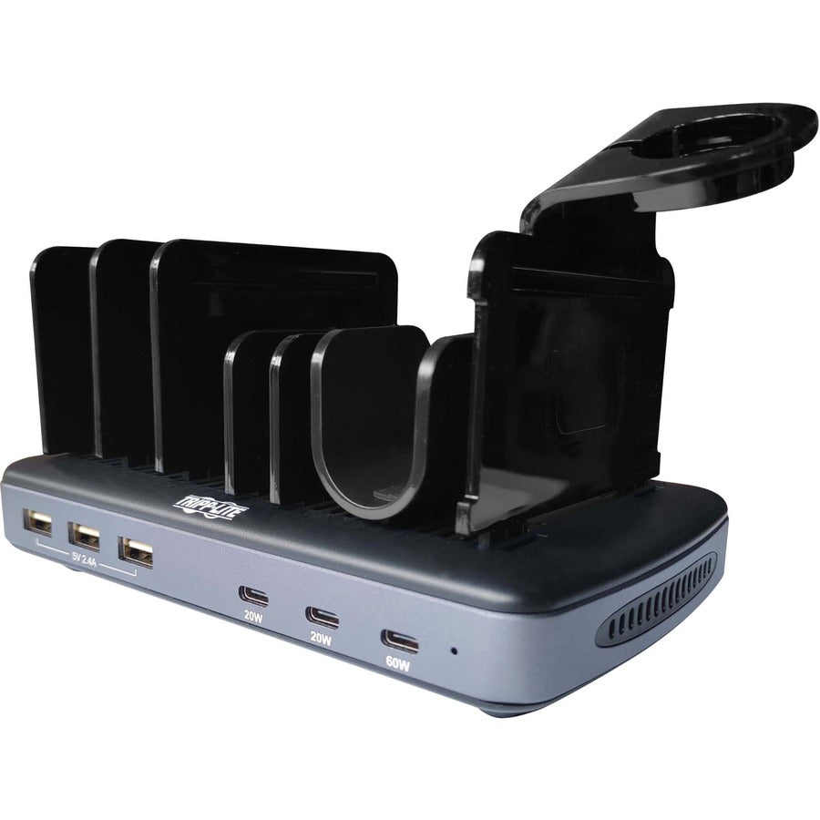 Tripp Lite by Eaton 120W Multi-Device Charging Station - 60W USB-C, 2x 20W USB-C, and 3x USB-A Ports for Smartphone, Tablet and Apple Watch with Storage U280-006-C3A-ST