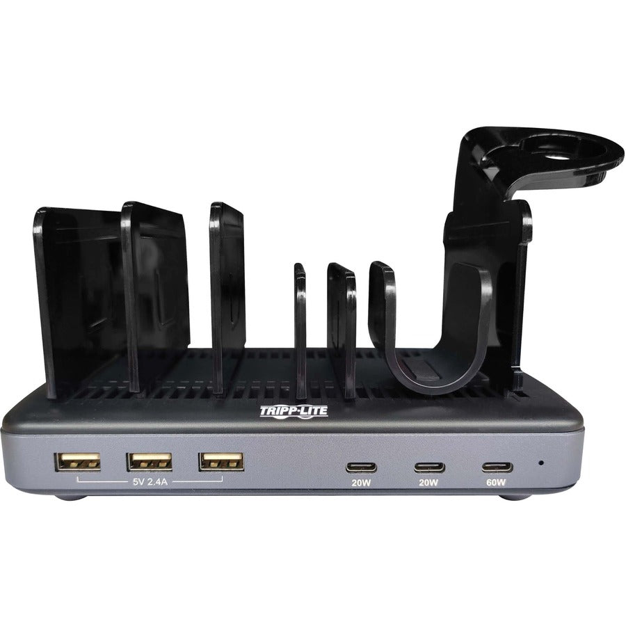 Tripp Lite by Eaton 120W Multi-Device Charging Station - 60W USB-C, 2x 20W USB-C, and 3x USB-A Ports for Smartphone, Tablet and Apple Watch with Storage U280-006-C3A-ST