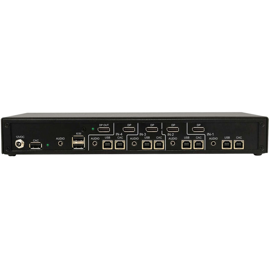 Tripp Lite by Eaton Secure KVM Switch, 4-Port, Single Head, DisplayPort to DisplayPort, 4K, NIAP PP4.0, Audio, CAC, TAA B002-DP1AC4-N4