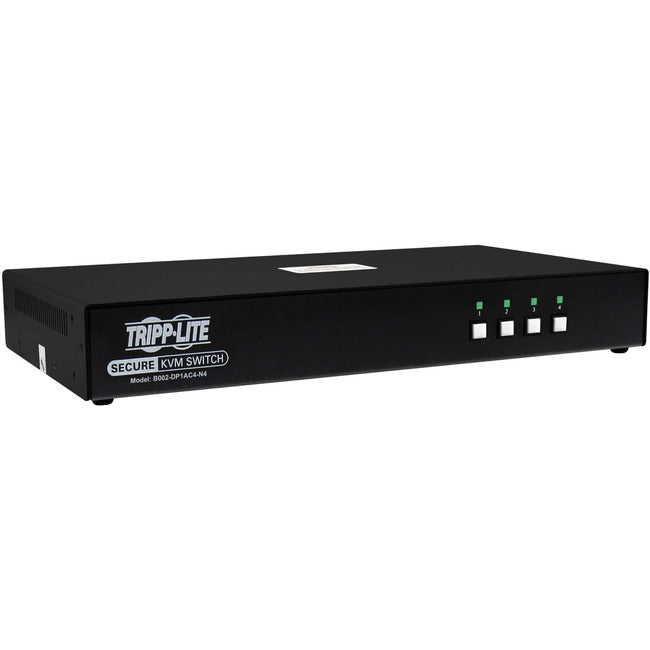 Tripp Lite by Eaton Secure KVM Switch, 4-Port, Single Head, DisplayPort to DisplayPort, 4K, NIAP PP4.0, Audio, CAC, TAA B002-DP1AC4-N4