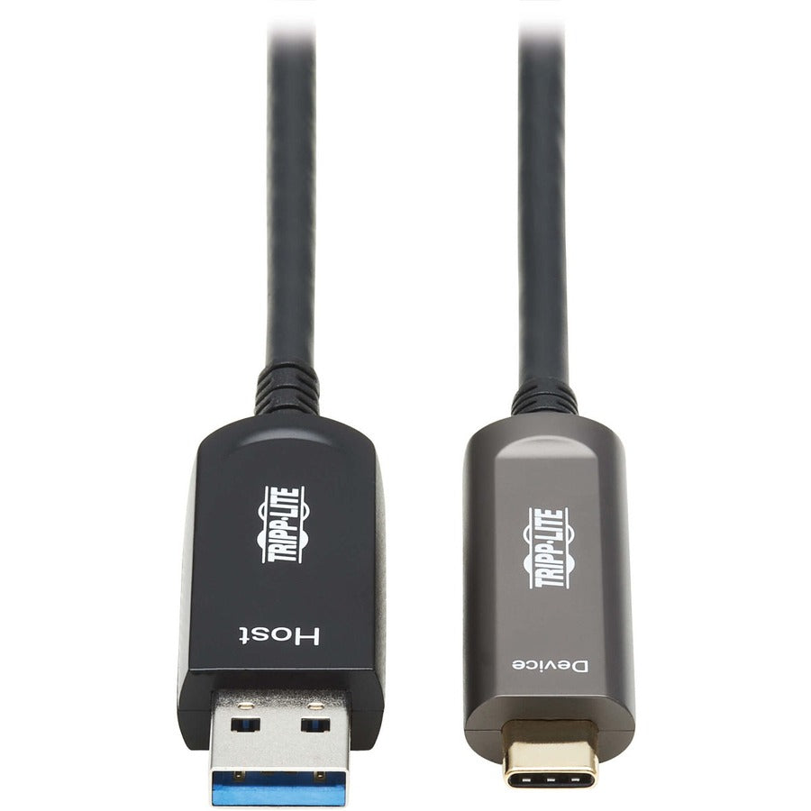 Tripp Lite by Eaton USB-A to USB-C AOC Cable (M/M) - USB 3.2 Gen 2 (10Gbps) Plenum-Rated Fiber Active Optical - Data Only, Backward Compatible, Black, 10 m (33 ft.) U428F-10M-D321