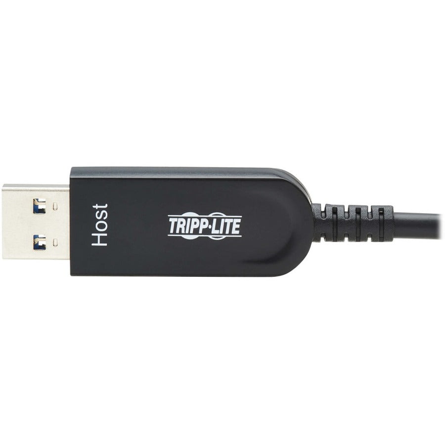 Tripp Lite by Eaton USB-A to USB-C AOC Cable (M/M) - USB 3.2 Gen 2 (10Gbps) Plenum-Rated Fiber Active Optical - Data Only, Backward Compatible, Black, 15 m (49 ft.) U428F-15M-D321