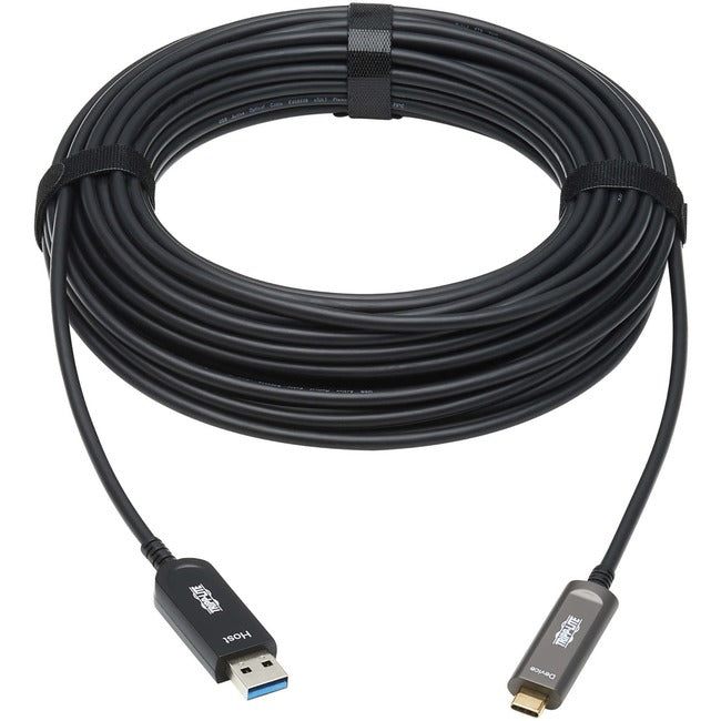 Tripp Lite by Eaton USB-A to USB-C AOC Cable (M/M) - USB 3.2 Gen 2 (10Gbps) Plenum-Rated Fiber Active Optical - Data Only, Black, 10 m (33 ft.) U428F-10M-D3