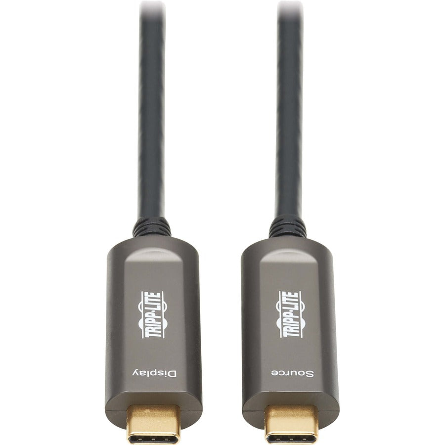 Tripp Lite by Eaton USB-C to USB-C Plenum-Rated Fiber Active Optical Cable (AOC) - 4K 60 U420F-15M-V