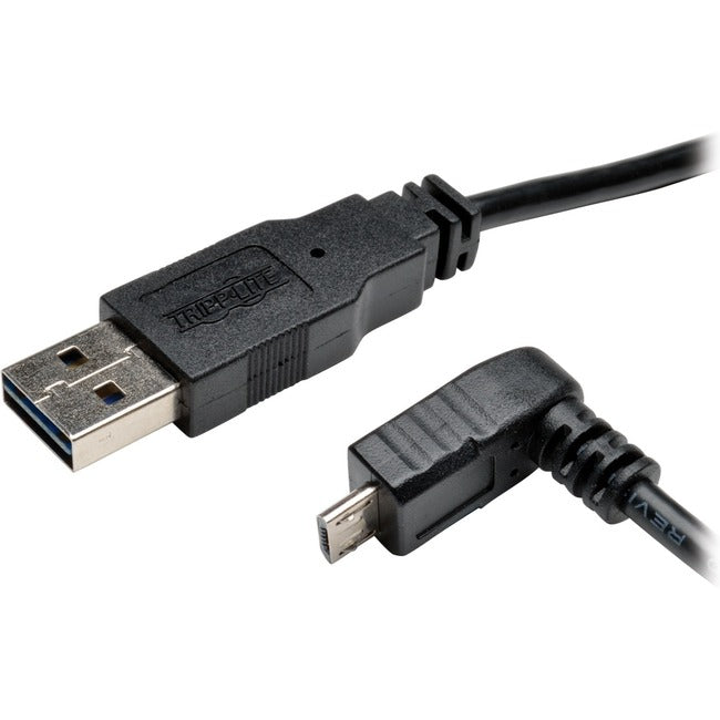 Tripp Lite by Eaton Universal Reversible USB 2.0 Cable (Reversible A to Down-Angle 5Pin Micro B M/M), 6 ft. (1.83 m) UR050-006-DNB