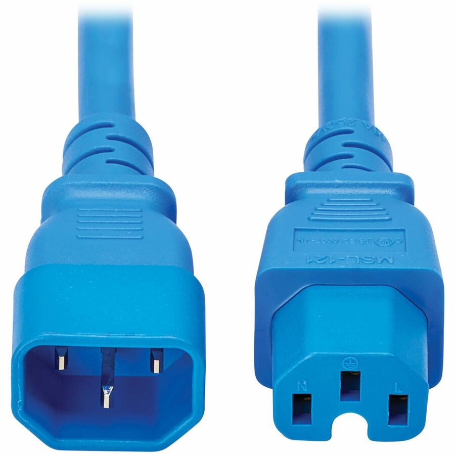 Tripp Lite series Power Cord C14 to C15 - Heavy-Duty 15A 250V 14 AWG 10 ft. (3.1 m) Blue -