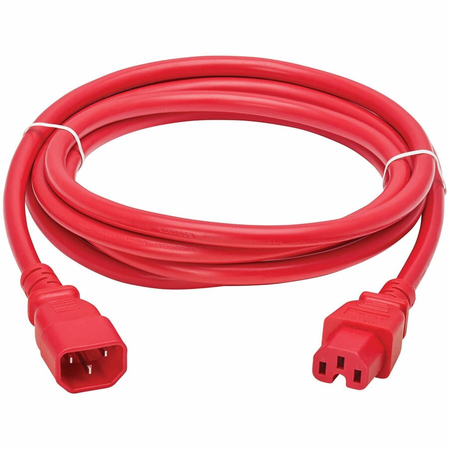 Tripp Lite series Power Cord C14 to C15 - Heavy-Duty 15A 250V 14 AWG 10 ft. (3.1 m) Red -