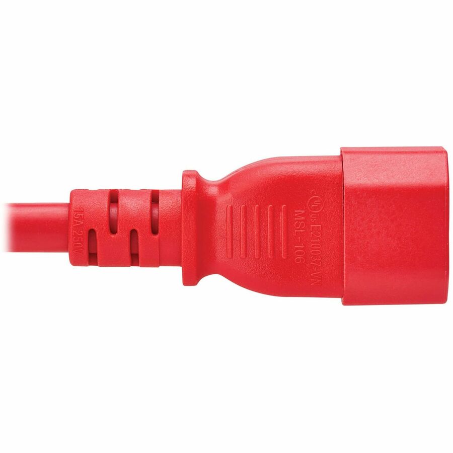 Tripp Lite series Power Cord C14 to C15 - Heavy-Duty 15A 250V 14 AWG 10 ft. (3.1 m) Red -